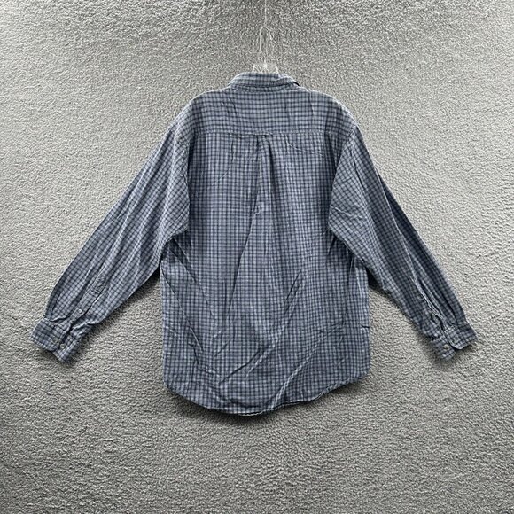 Columbia Mens L Flannel Shirt Blue Gray Plaid Cotton Heritage Outdoor Casual - Picture 2 of 11